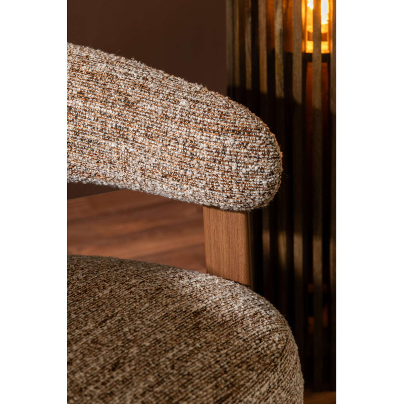 Fauteuil lounge arrondi tissu marron chiné 77x78,3x72,5 cm Kinsarvik J-Line - 13