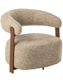 Fauteuil lounge arrondi tissu écru 77x78,3x72,5 cm Kinsarvik