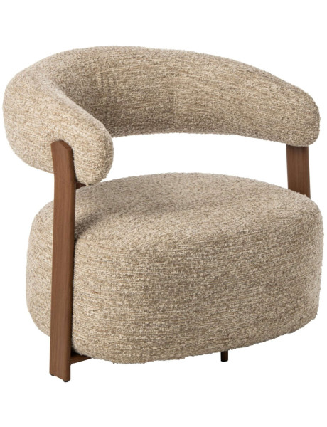 Fauteuil lounge arrondi tissu écru 77x78,3x72,5 cm Kinsarvik J-Line - 1