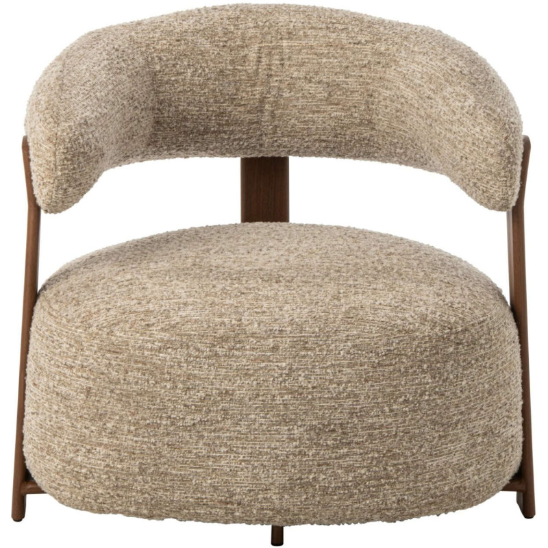 Fauteuil lounge arrondi tissu écru 77x78,3x72,5 cm Kinsarvik J-Line - 2
