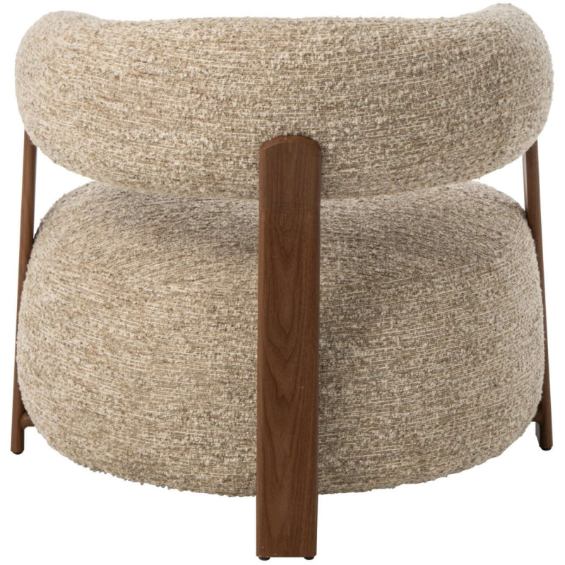 Fauteuil lounge arrondi tissu écru 77x78,3x72,5 cm Kinsarvik J-Line - 4