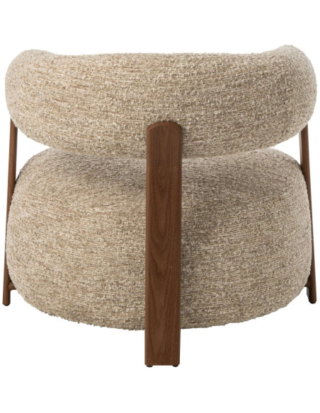 Fauteuil lounge arrondi tissu écru 77x78,3x72,5 cm Kinsarvik J-Line - 4
