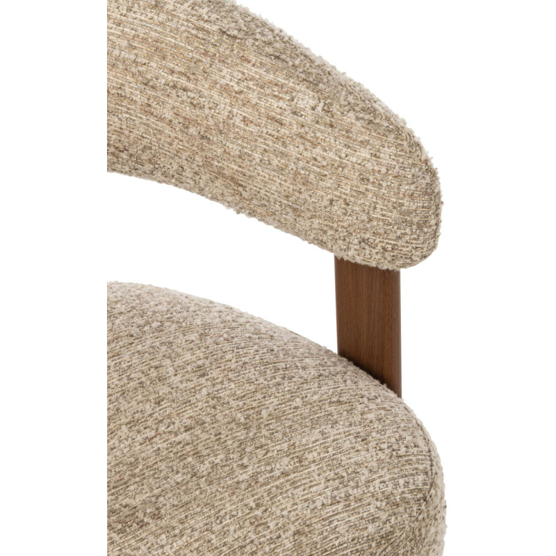 Fauteuil lounge arrondi tissu écru 77x78,3x72,5 cm Kinsarvik J-Line - 5
