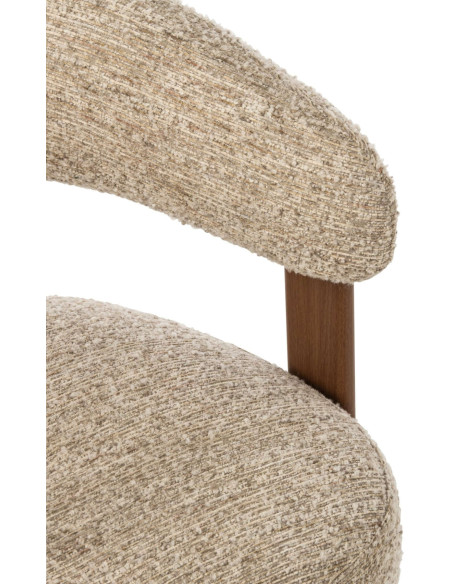 Fauteuil lounge arrondi tissu écru 77x78,3x72,5 cm Kinsarvik J-Line - 5