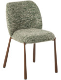 Chaise de salle à manger rembourrée tissu vert olive 48x54,5x73 cm Kinsarvik