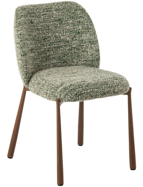 Chaise de salle à manger rembourrée tissu vert olive 48x54,5x73 cm Kinsarvik J-Line - 1