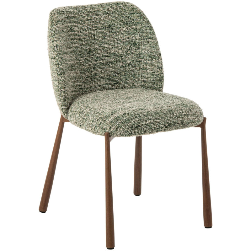 Chaise de salle à manger rembourrée tissu vert olive 48x54,5x73 cm Kinsarvik J-Line - 1
