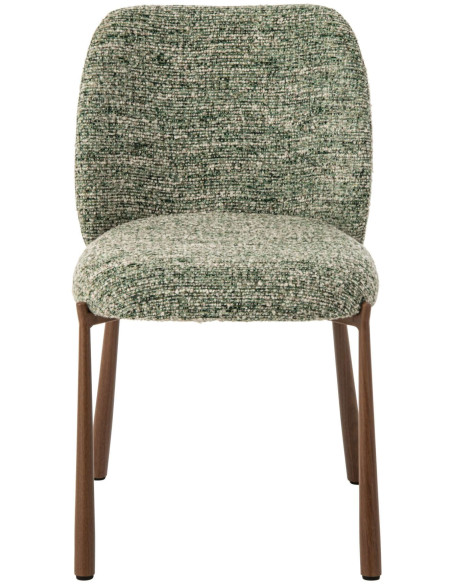 Chaise de salle à manger rembourrée tissu vert olive 48x54,5x73 cm Kinsarvik J-Line - 3