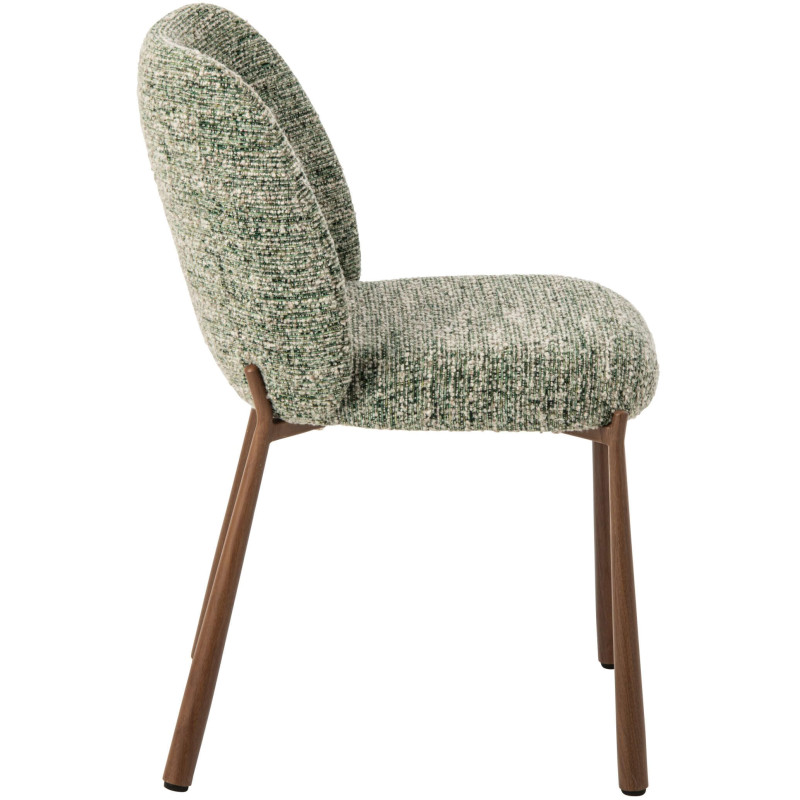 Chaise de salle à manger rembourrée tissu vert olive 48x54,5x73 cm Kinsarvik J-Line - 4