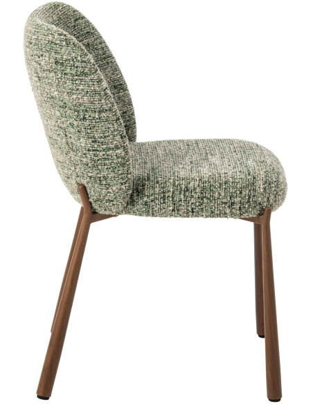 Chaise de salle à manger rembourrée tissu vert olive 48x54,5x73 cm Kinsarvik J-Line - 4