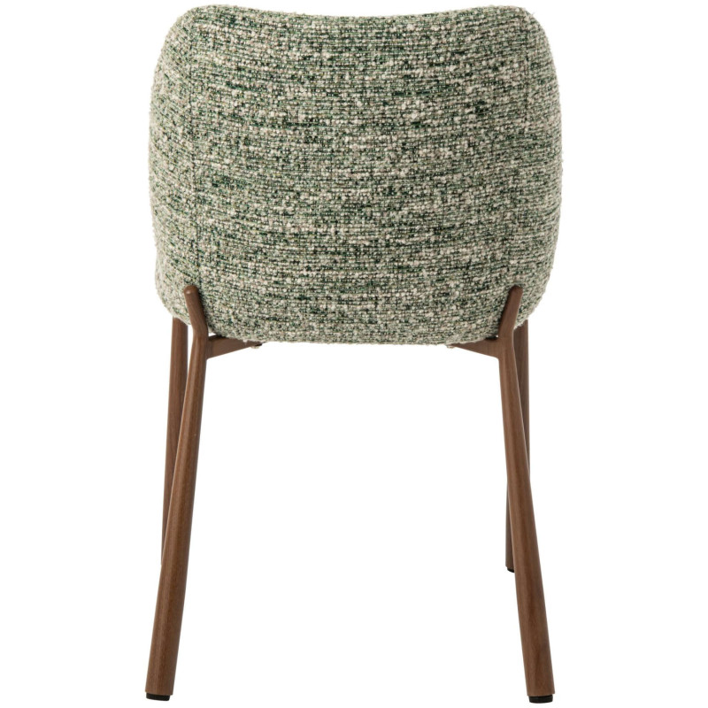 Chaise de salle à manger rembourrée tissu vert olive 48x54,5x73 cm Kinsarvik J-Line - 5