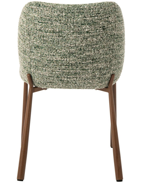 Chaise de salle à manger rembourrée tissu vert olive 48x54,5x73 cm Kinsarvik J-Line - 5
