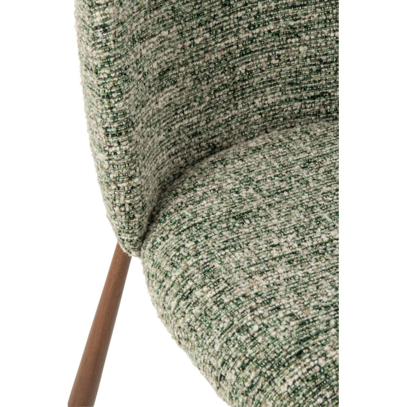 Chaise de salle à manger rembourrée tissu vert olive 48x54,5x73 cm Kinsarvik J-Line - 6