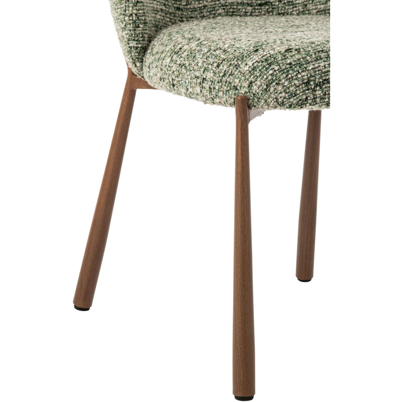 Chaise de salle à manger rembourrée tissu vert olive 48x54,5x73 cm Kinsarvik J-Line - 7