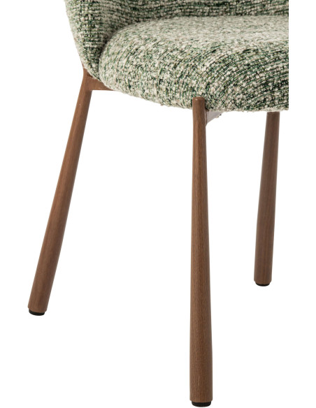 Chaise de salle à manger rembourrée tissu vert olive 48x54,5x73 cm Kinsarvik J-Line - 7