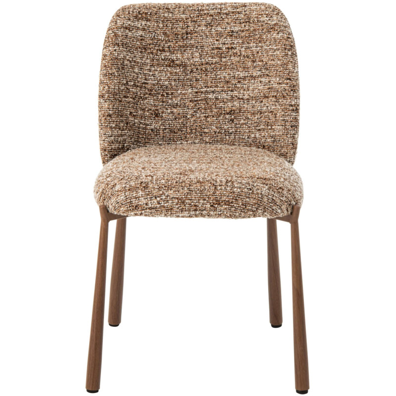 Chaise de salle à manger rembourrée tissu marron chiné 48x54,5x73 cm Kinsarvik J-Line - 3