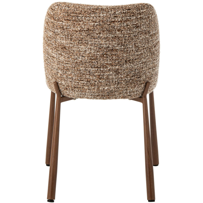 Chaise de salle à manger rembourrée tissu marron chiné 48x54,5x73 cm Kinsarvik J-Line - 5