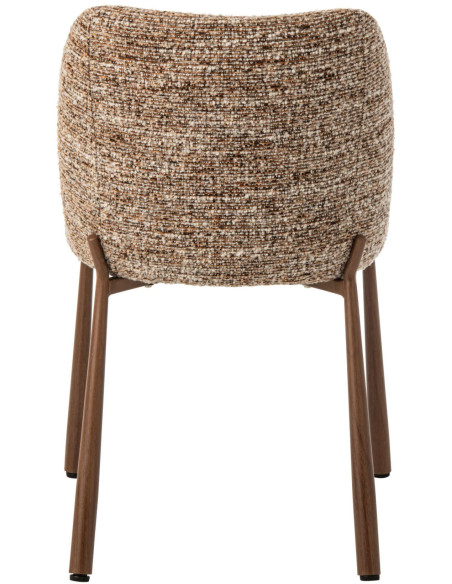 Chaise de salle à manger rembourrée tissu marron chiné 48x54,5x73 cm Kinsarvik J-Line - 5
