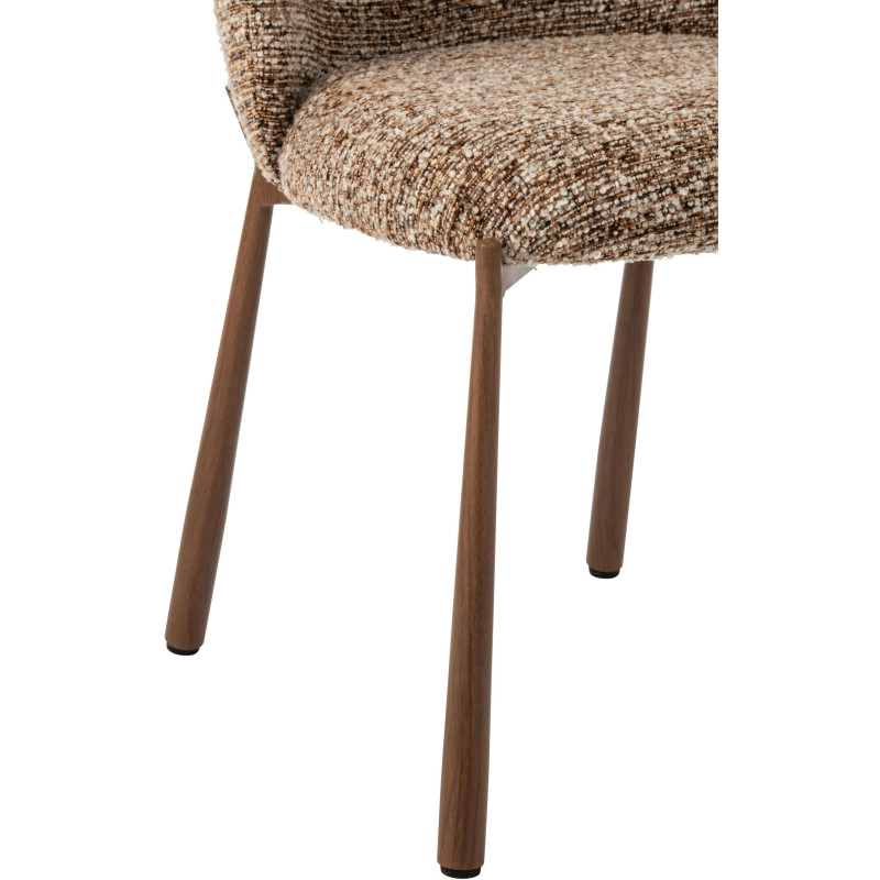 Chaise de salle à manger rembourrée tissu marron chiné 48x54,5x73 cm Kinsarvik J-Line - 7