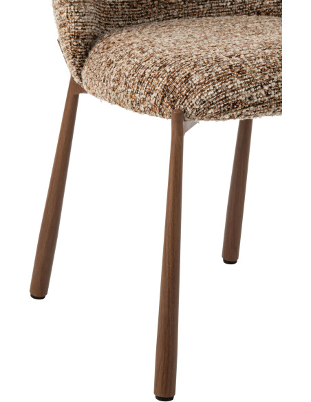 Chaise de salle à manger rembourrée tissu marron chiné 48x54,5x73 cm Kinsarvik J-Line - 7