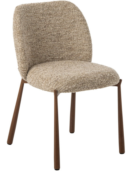 Chaise de salle à manger rembourrée tissu beige écru 48x54,5x73 cm Kinsarvik J-Line - 1
