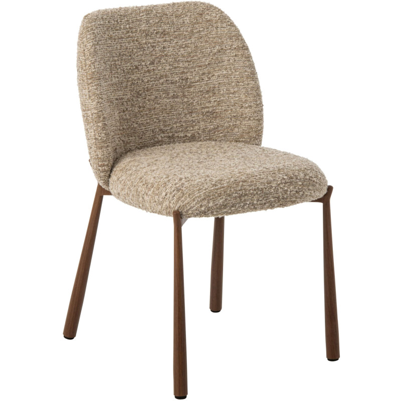 Chaise de salle à manger rembourrée tissu beige écru 48x54,5x73 cm Kinsarvik J-Line - 1
