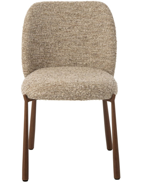 Chaise de salle à manger rembourrée tissu beige écru 48x54,5x73 cm Kinsarvik J-Line - 3