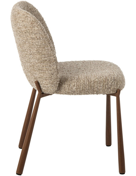 Chaise de salle à manger rembourrée tissu beige écru 48x54,5x73 cm Kinsarvik J-Line - 4