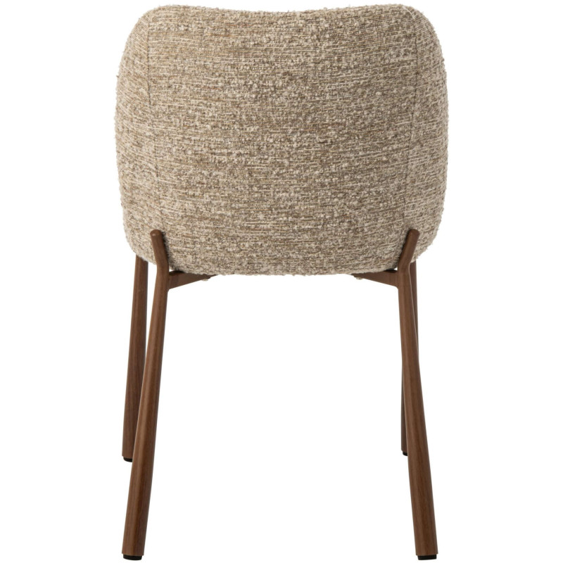 Chaise de salle à manger rembourrée tissu beige écru 48x54,5x73 cm Kinsarvik J-Line - 5