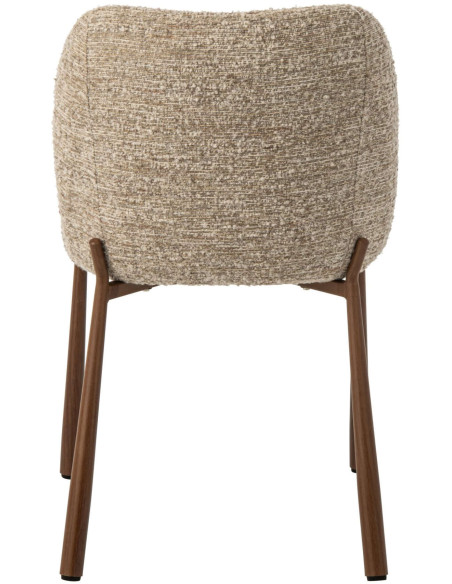 Chaise de salle à manger rembourrée tissu beige écru 48x54,5x73 cm Kinsarvik J-Line - 5