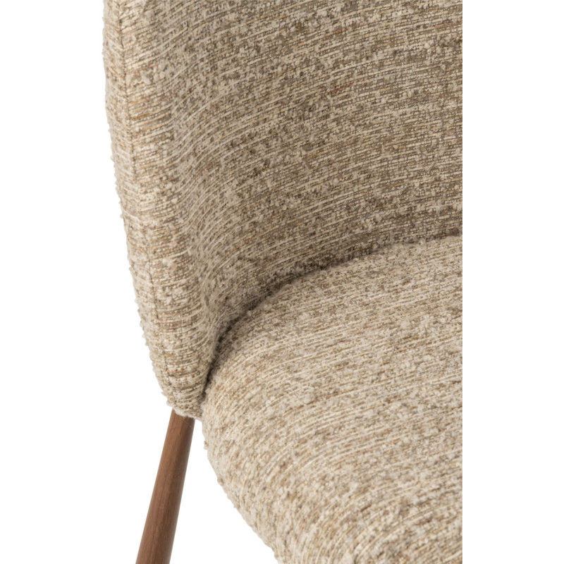 Chaise de salle à manger rembourrée tissu beige écru 48x54,5x73 cm Kinsarvik J-Line - 6