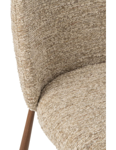 Chaise de salle à manger rembourrée tissu beige écru 48x54,5x73 cm Kinsarvik J-Line - 6
