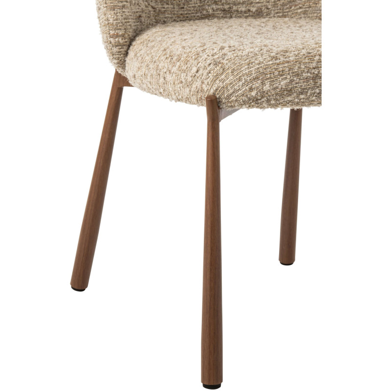 Chaise de salle à manger rembourrée tissu beige écru 48x54,5x73 cm Kinsarvik J-Line - 7
