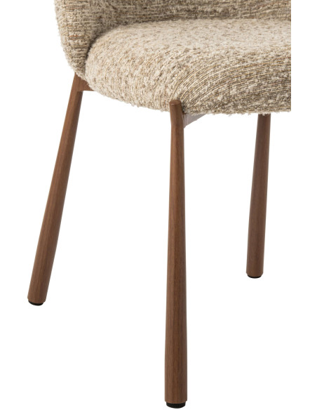 Chaise de salle à manger rembourrée tissu beige écru 48x54,5x73 cm Kinsarvik J-Line - 7