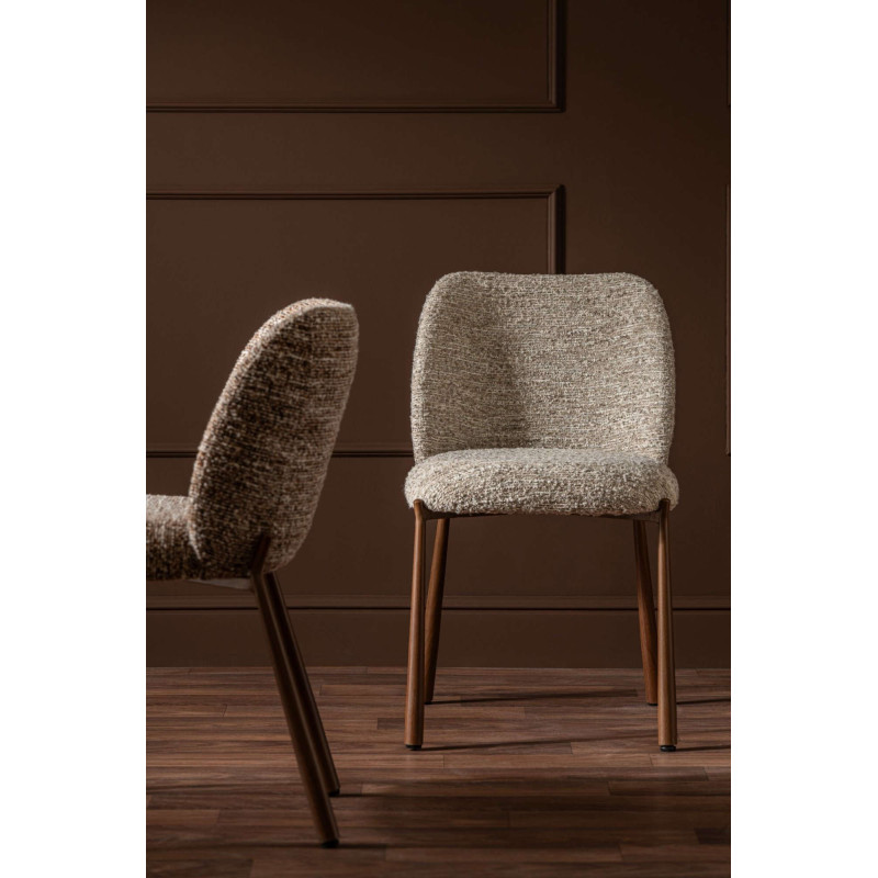 Chaise de salle à manger rembourrée tissu beige écru 48x54,5x73 cm Kinsarvik J-Line - 2