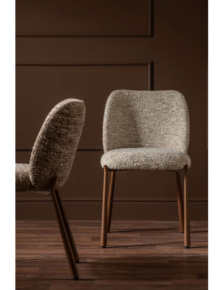 Chaise de salle à manger rembourrée tissu beige écru 48x54,5x73 cm Kinsarvik J-Line - 2