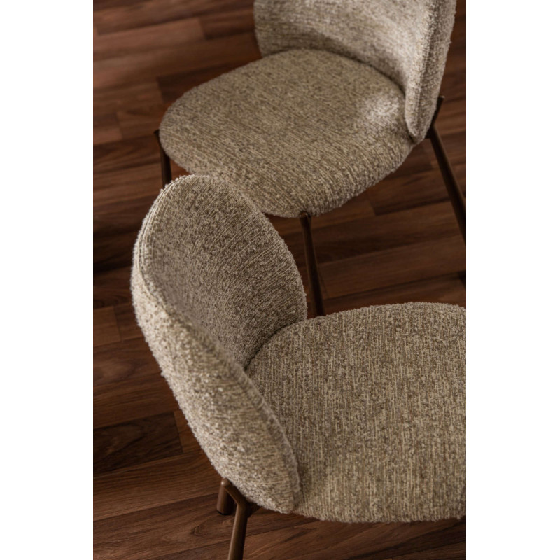 Chaise de salle à manger rembourrée tissu beige écru 48x54,5x73 cm Kinsarvik J-Line - 9