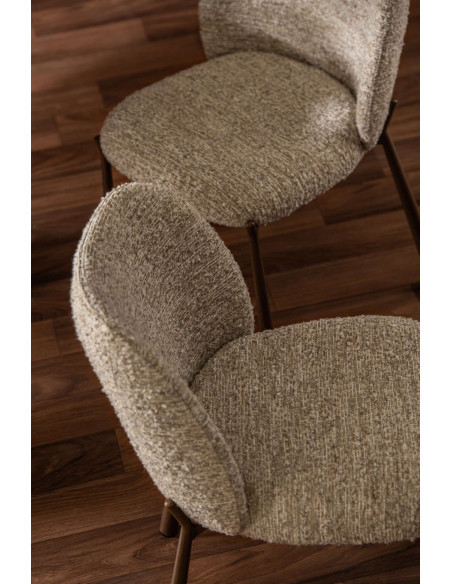 Chaise de salle à manger rembourrée tissu beige écru 48x54,5x73 cm Kinsarvik J-Line - 9
