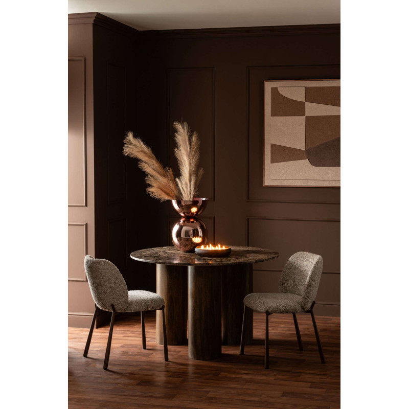 Chaise de salle à manger rembourrée tissu beige écru 48x54,5x73 cm Kinsarvik J-Line - 10