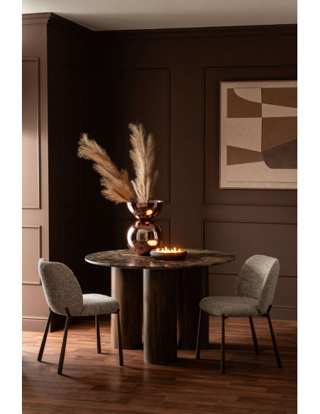 Chaise de salle à manger rembourrée tissu beige écru 48x54,5x73 cm Kinsarvik J-Line - 10