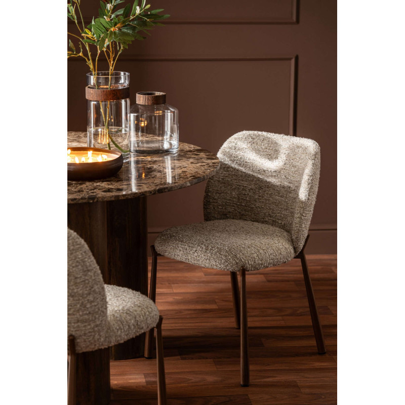 Chaise de salle à manger rembourrée tissu beige écru 48x54,5x73 cm Kinsarvik J-Line - 11