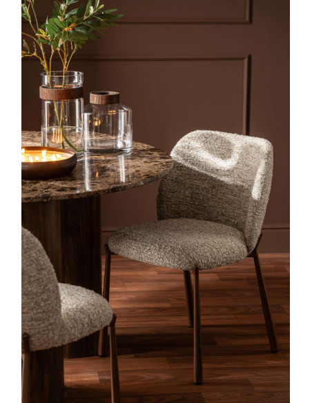 Chaise de salle à manger rembourrée tissu beige écru 48x54,5x73 cm Kinsarvik J-Line - 11