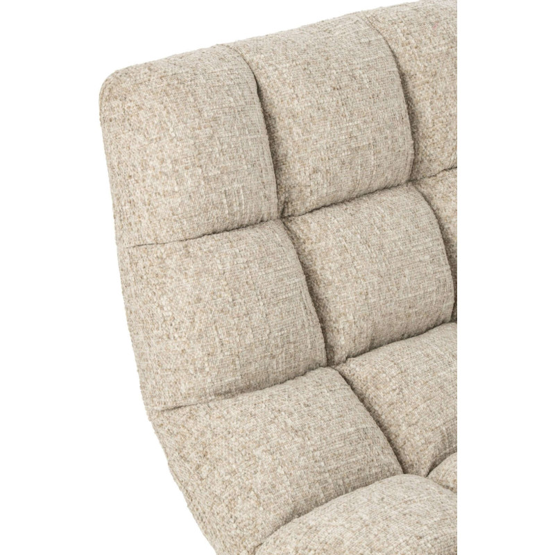 Fauteuil lounge pivotant matelassé tissu écru 78x95x89,5 cm Eyrarbakki J-Line - 5