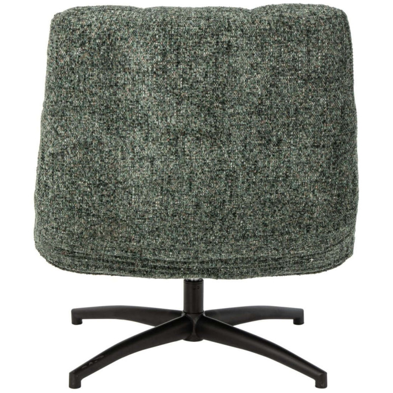 Fauteuil lounge pivotant matelassé tissu vert émeraude 78x95x89,5 cm Eyrarbakki J-Line - 5