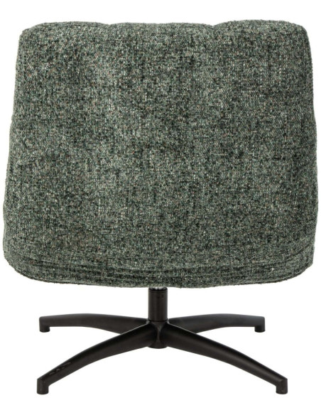 Fauteuil lounge pivotant matelassé tissu vert émeraude 78x95x89,5 cm Eyrarbakki J-Line - 5