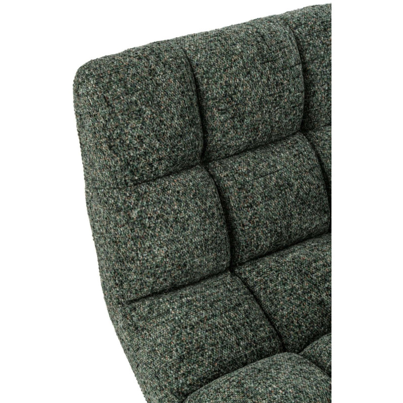 Fauteuil lounge pivotant matelassé tissu vert émeraude 78x95x89,5 cm Eyrarbakki J-Line - 6