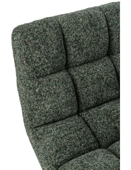 Fauteuil lounge pivotant matelassé tissu vert émeraude 78x95x89,5 cm Eyrarbakki J-Line - 6