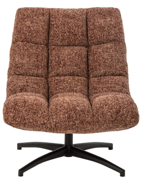 Fauteuil lounge pivotant matelassé tissu terracotta 78x95x89,5 cm Eyrarbakki J-Line - 3