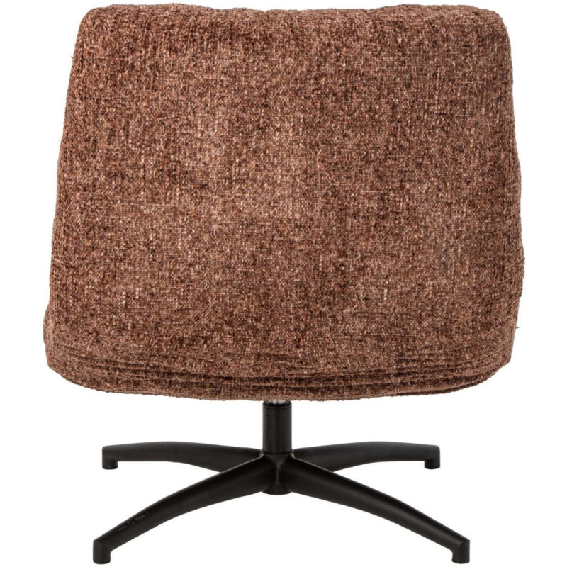 Fauteuil lounge pivotant matelassé tissu terracotta 78x95x89,5 cm Eyrarbakki J-Line - 5