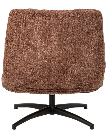 Fauteuil lounge pivotant matelassé tissu terracotta 78x95x89,5 cm Eyrarbakki J-Line - 5